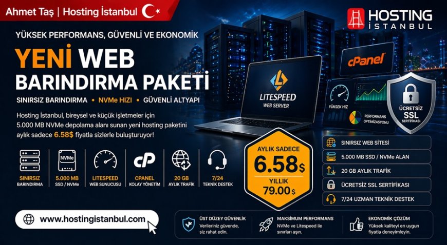 Hosting İstanbul'dan yeni bireysel paket: Aylık 6.58 dolar