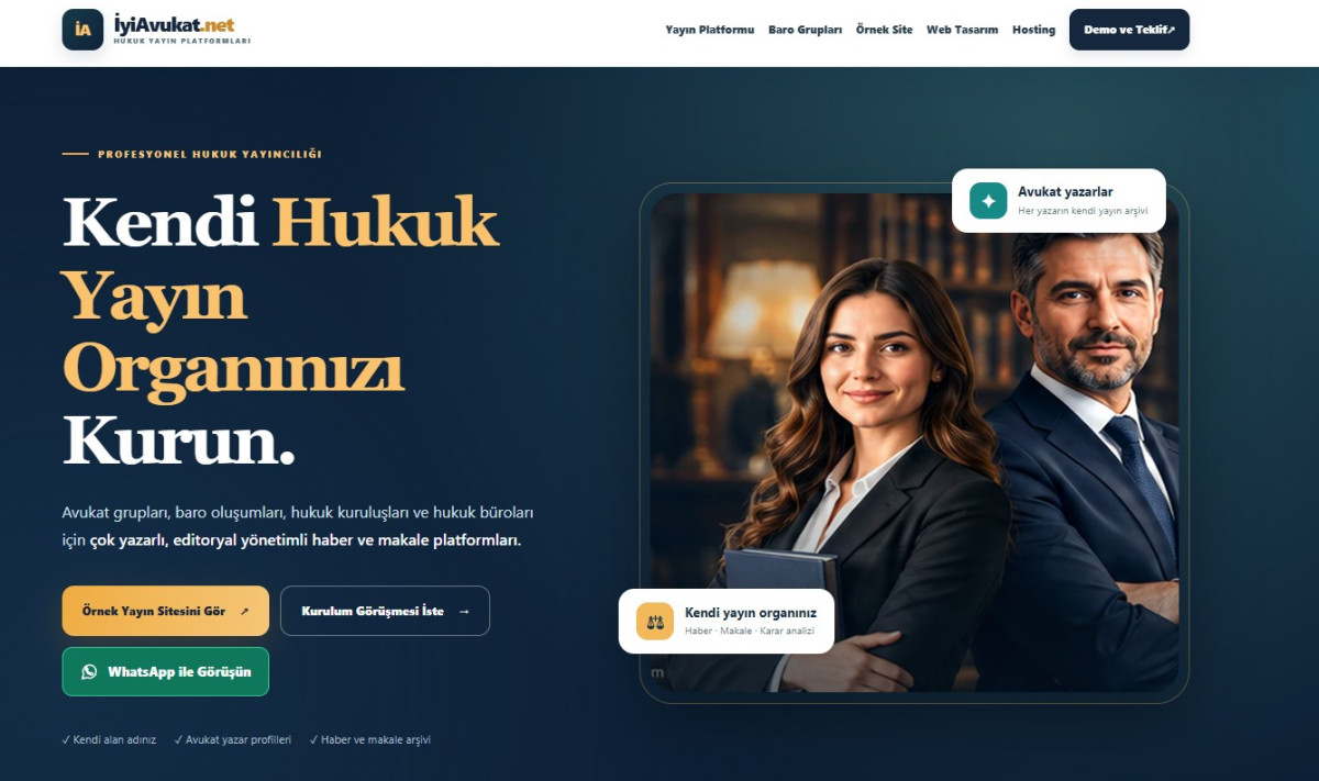 İyiAvukat.net baro gruplarına kalıcı dijital yayın modeli sunuyor